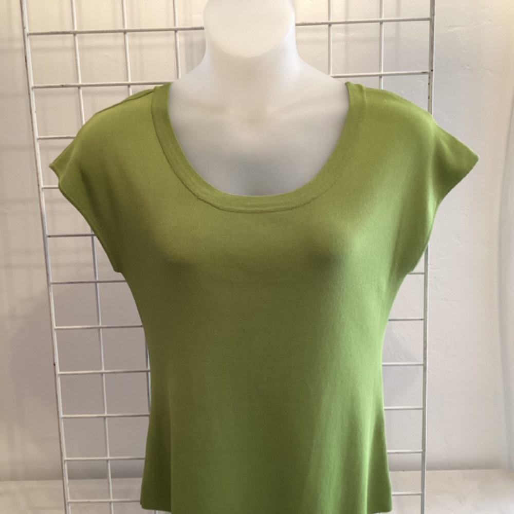 Chico’s Round Neck Top Green Size 3 - Picture 7 of 7